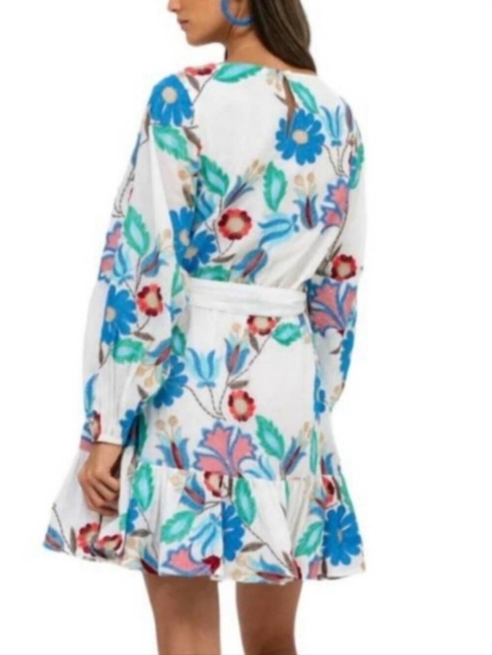Oliphant Embroidered Long Sleeve Flirty Mini Dress in Monet Size S Boho Festival - Picture 4 of 16
